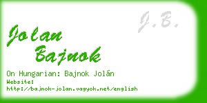 jolan bajnok business card